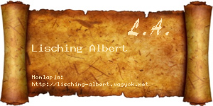 Lisching Albert névjegykártya